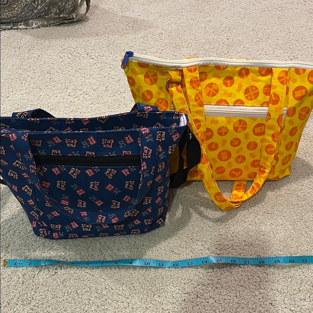 Handmade Tote Bags with Straps & Zipper Closures